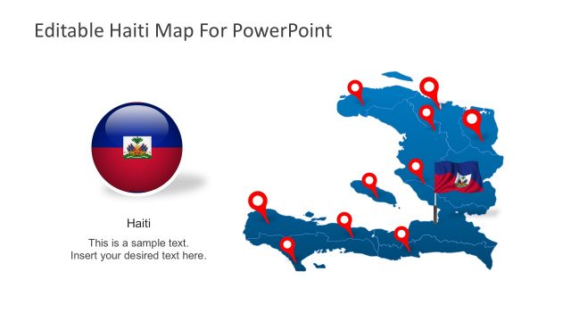 Haiti Map with Flag Template Slides