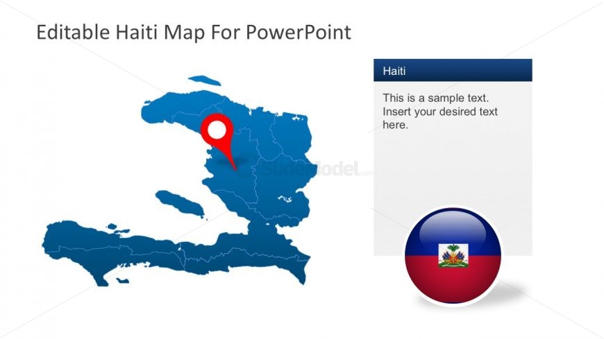 Haiti with Area Locator Vectors for PowerPoint