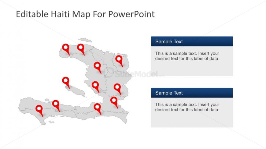 Editable Haiti PowerPoint Maps with Pin Locators