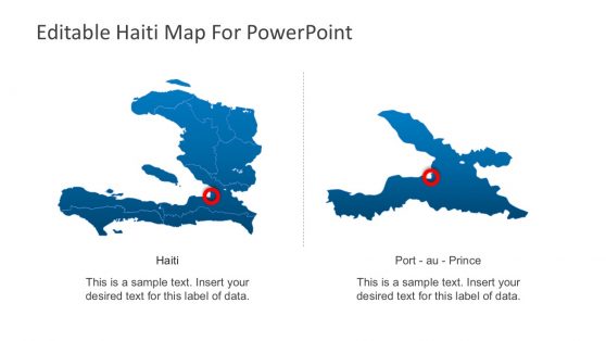 Haiti Outline PowerPoint Map with Capital City