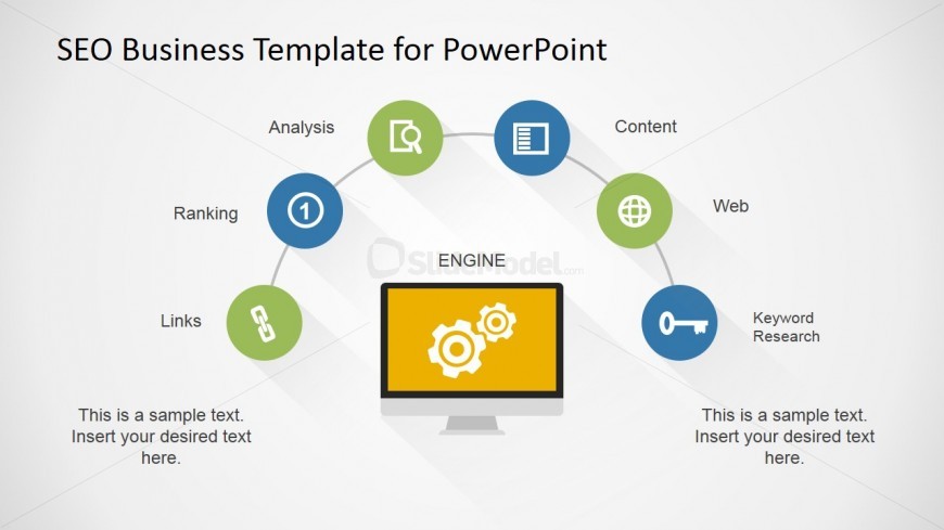 6 Steps SEO Diagram Design for PowerPoint