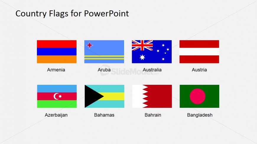 Country Banners on Maps PowerPoint Slide
