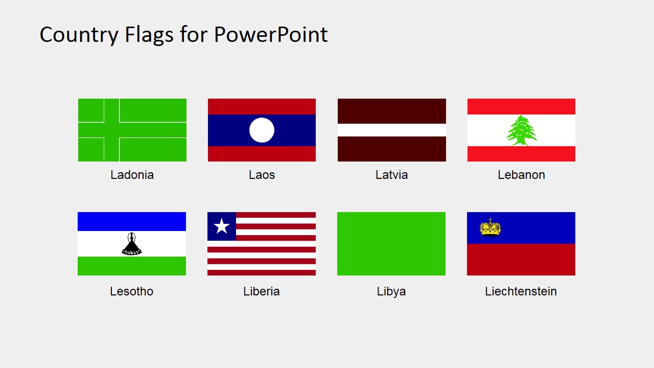 PowerPoint Shapes of Countries National Flags