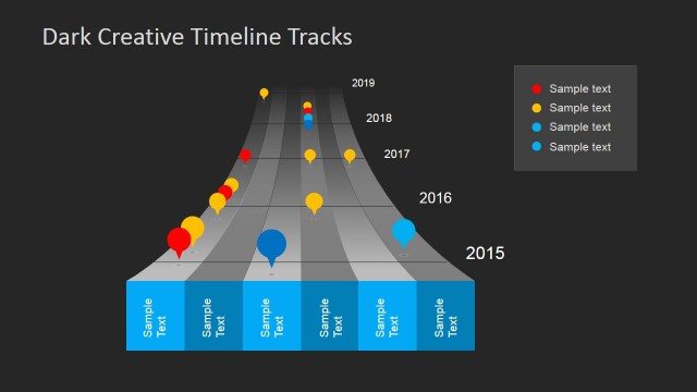 Dark Timeline Tracks PowerPoint Template