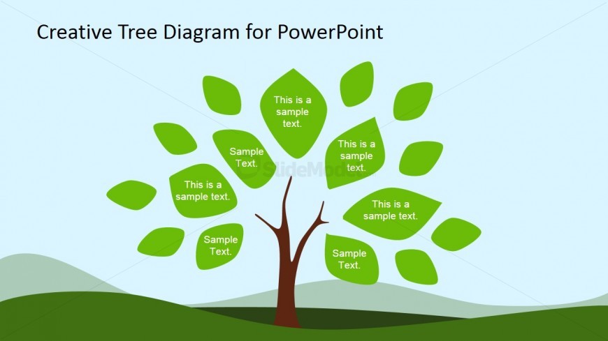 Tree Diagram Clipart for PowerPoint & Leaves
