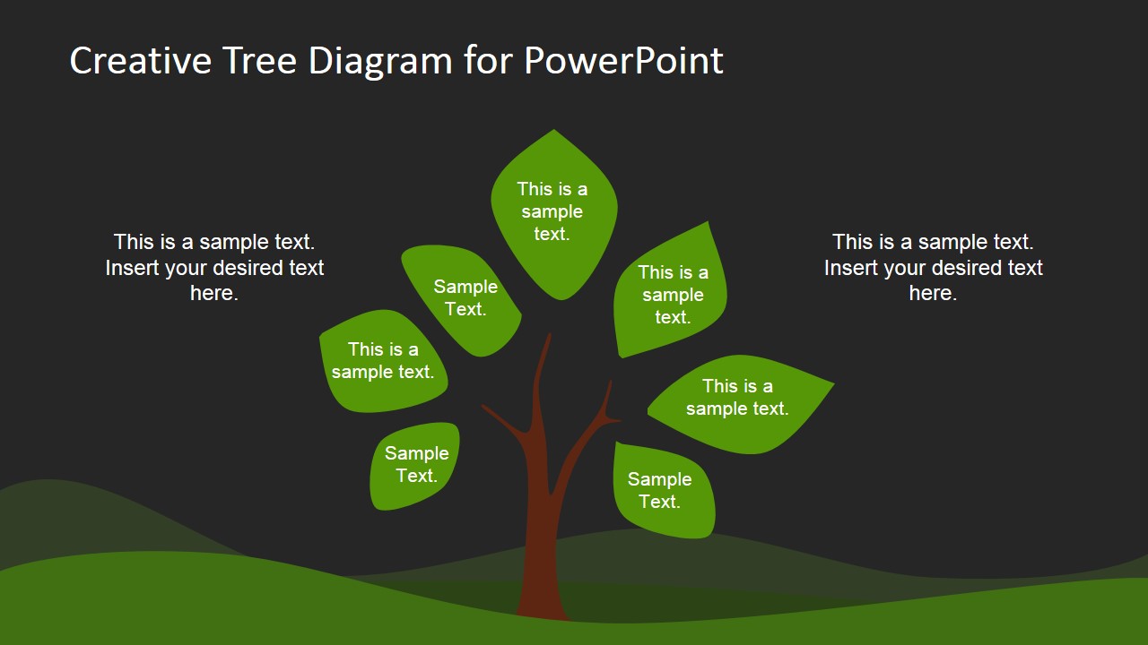 Dark Simple Tree Diagram Design for PowerPoint