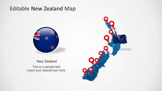 Editable New Zealand Map PowerPoint Template