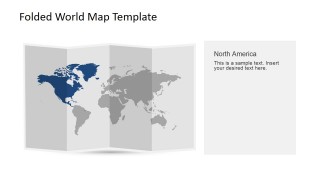 North America Clipart for PowerPoint in a 3D Folded Worldmap