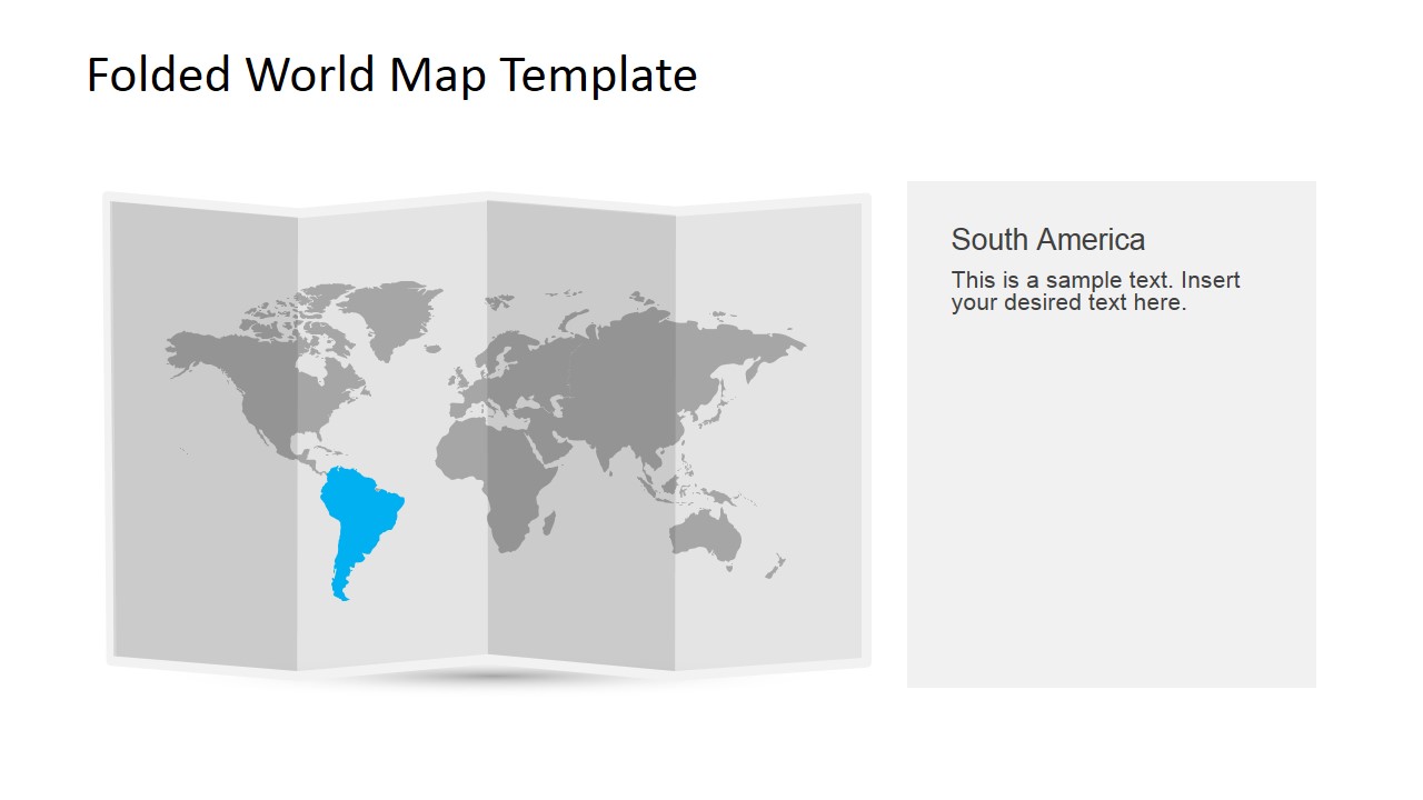 Folded World Map PowerPoint Template - SlideModel