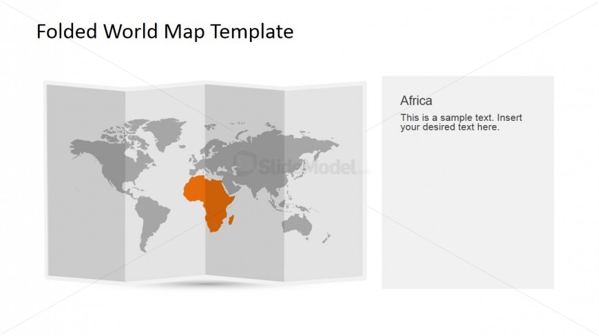 Africa Clipart for PowerPoint in a 3D Folded Worldmap
