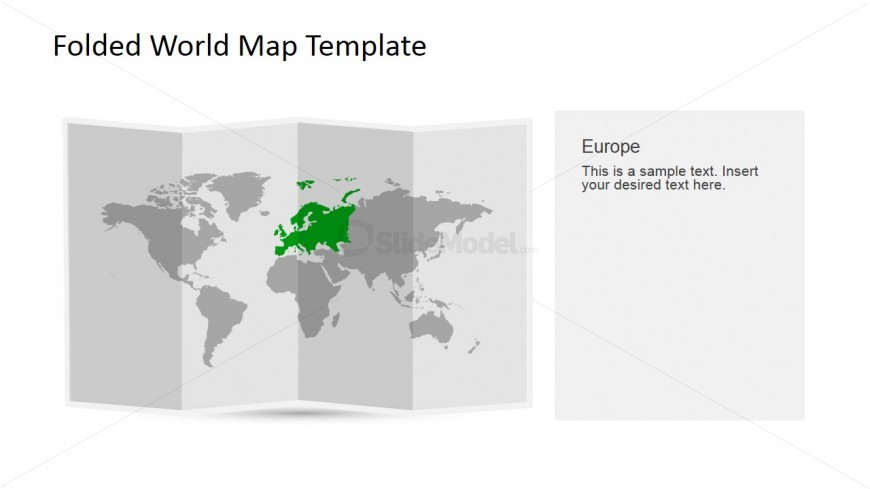 Europe Clipart for PowerPoint in a 3D Folded Worldmap