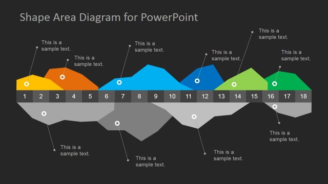 Dark Infographics Area Chart Template for PowerPoint