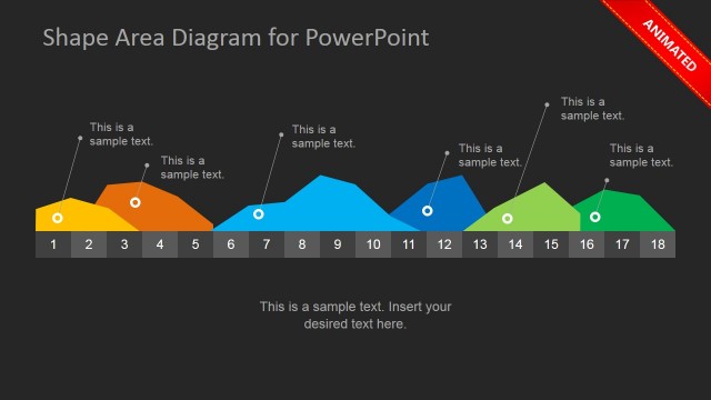 Animated Colorful Area Chart PowerPoint Slide