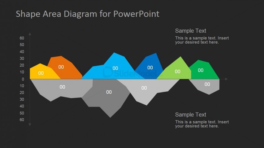 Dark Area Chart Design for PowerPoint
