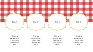 Restaurant Menu Slide Design for PowerPoint with Tablecloth Pattern Style