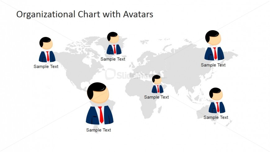 Org Chart Cartoons for Global Reach Slide