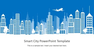City Background Slide with Skyscrapers PowerPoint Shapes