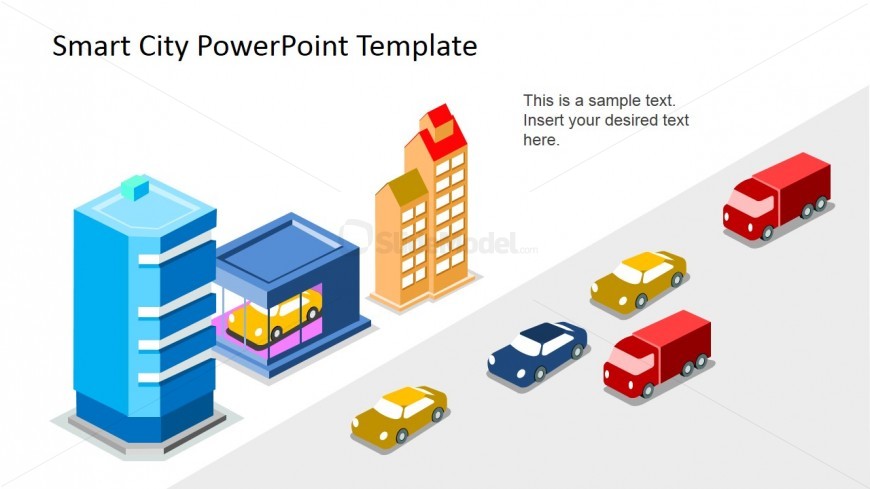 PowerPint 3D Icons representing Smart City concepts