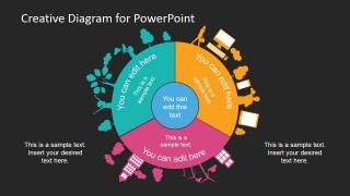 Dark Circular Slide Design Diagram for PowerPoint