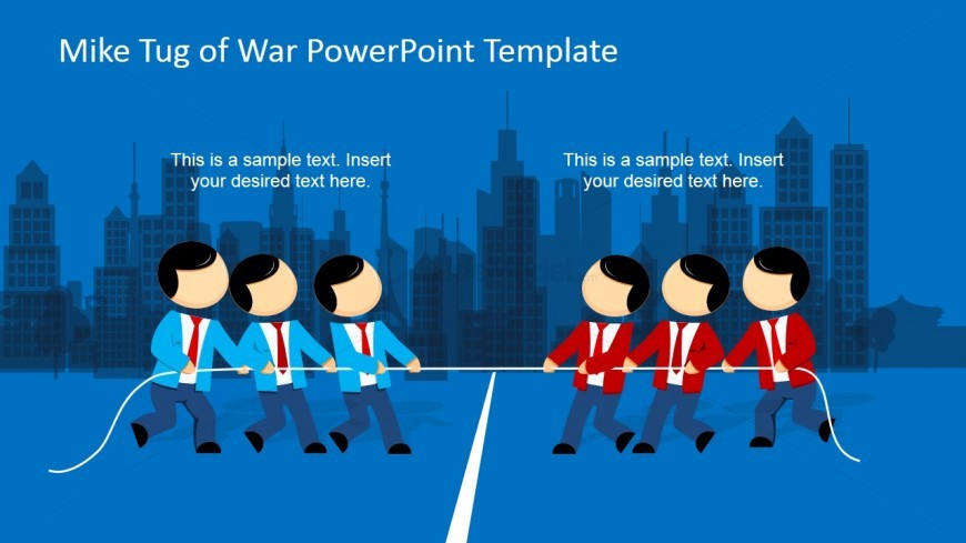 Playing Tug of War Clipart Male Characters for PowerPoint