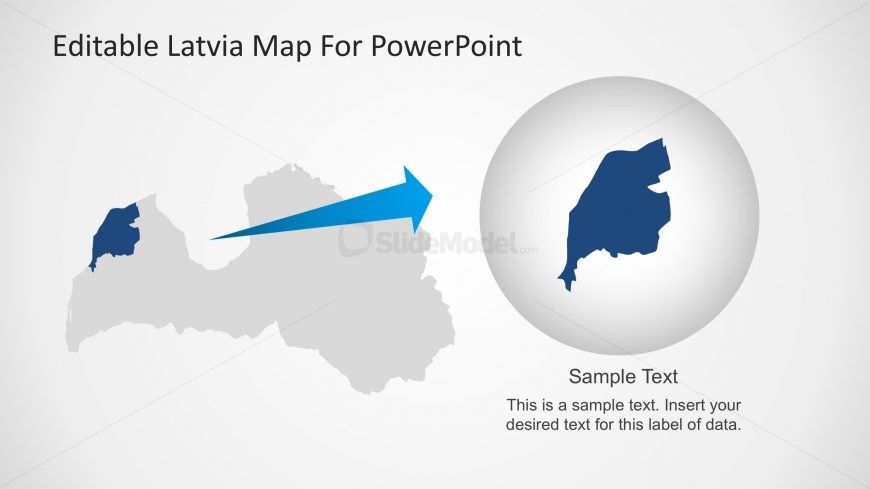 PPT Template of Latvia Map