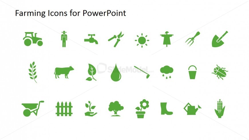 Farming Icons Set for PowerPoint