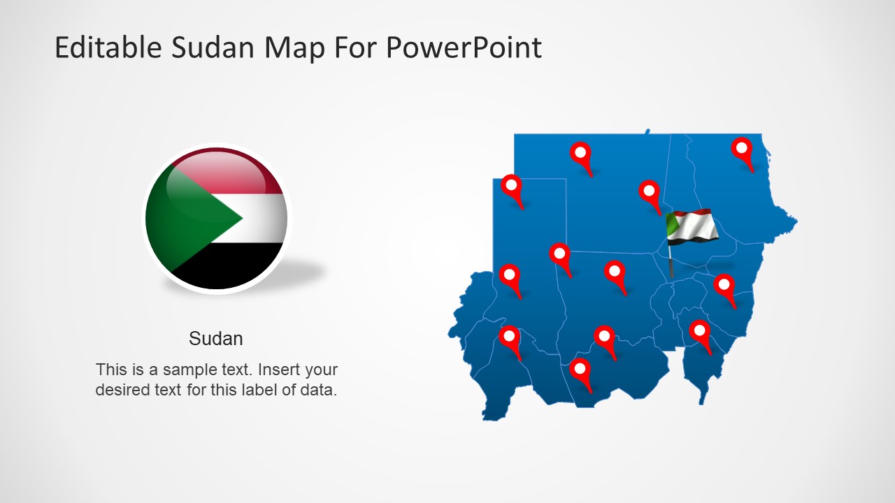 Editable Sudan Map PowerPoint