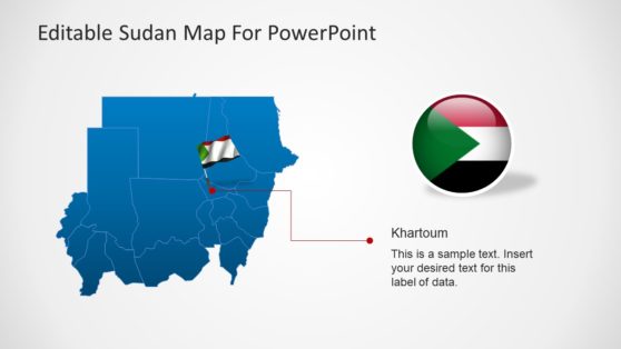 Sudan Map with Country Flag