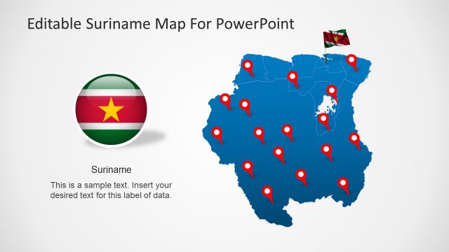 Editable Suriname Map for PowerPoint