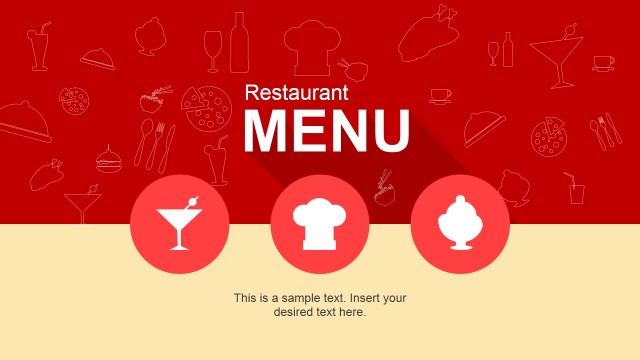 Flat Restaurant Menu PowerPoint Template