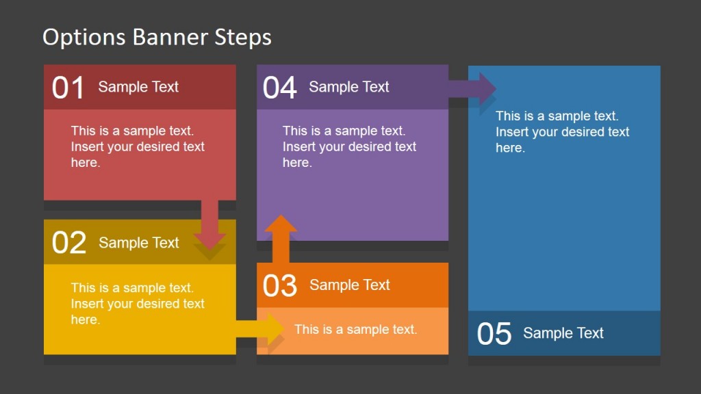 Text Boxes Flow Table Diagram for PowerPoint - SlideModel