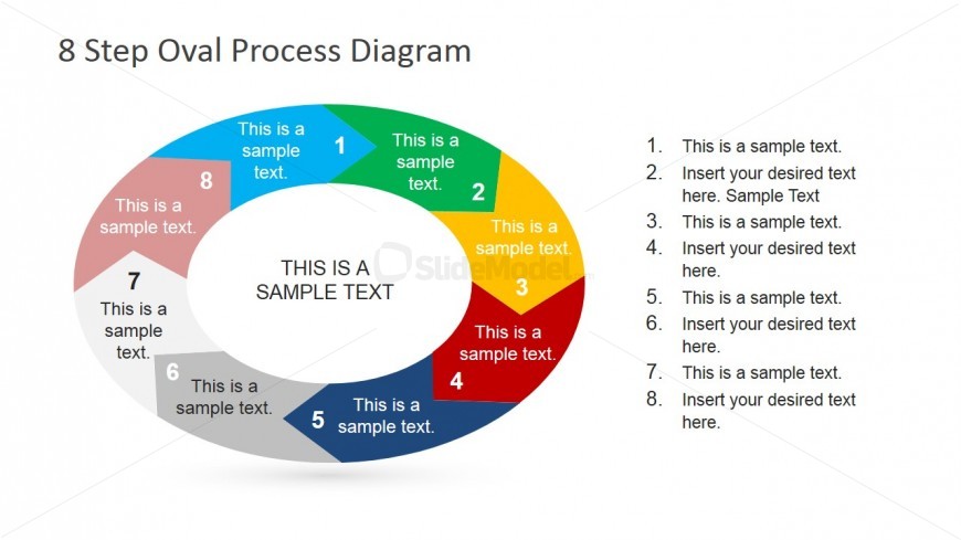 PowerPoint Ellipse Diagram of 8 Steps