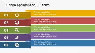 Wide Ribbon Design for Presentation Agenda Slides