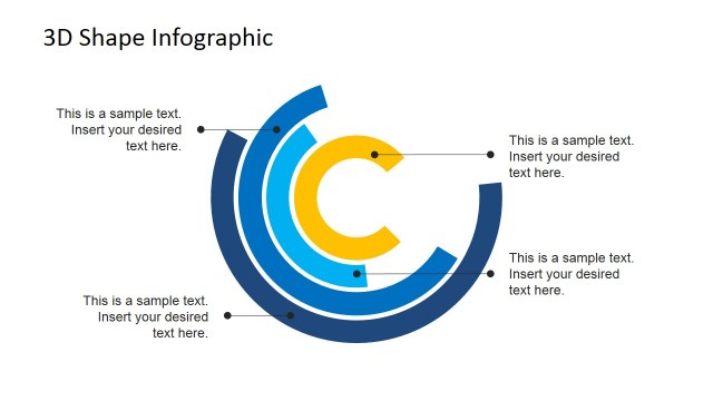 Flat Concentrical Incomplete Circles Layered Diagram for PowerPoint
