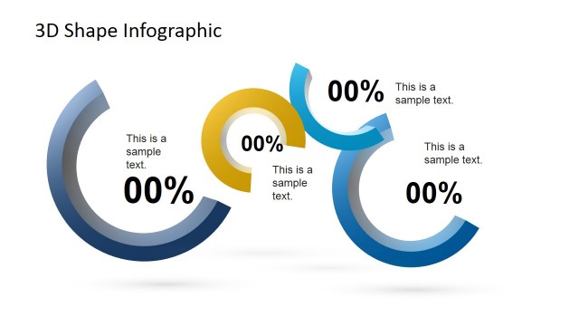 Four Stages 3D  Circles PowerPoint Shapes Infographic
