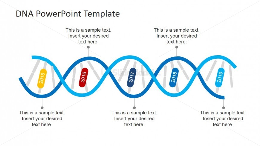 DNA Strands Timeline Design for PowerPoint