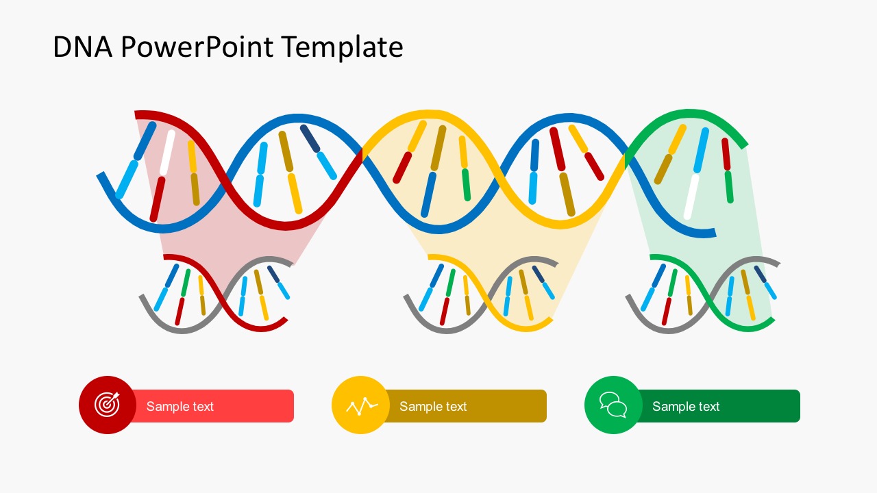 Breaking Down DNA Strands With Icons and Text Boxes