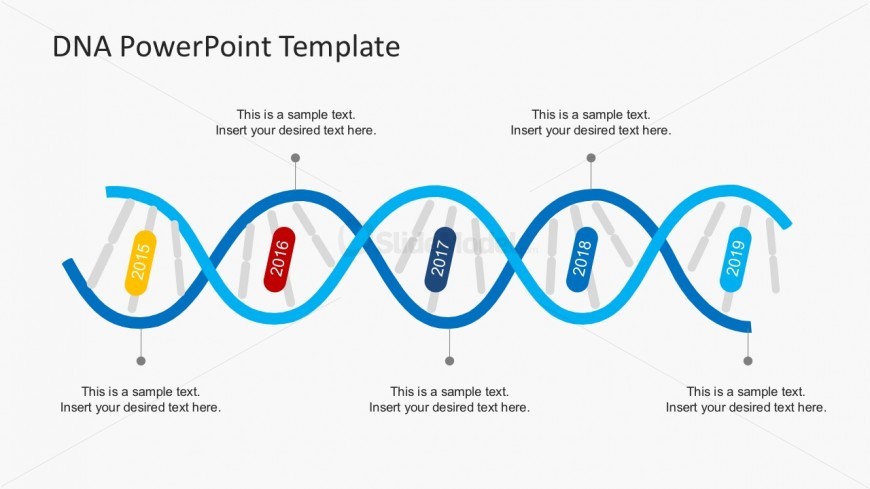 Timeline DNA Strands Concept PowerPoint Slides