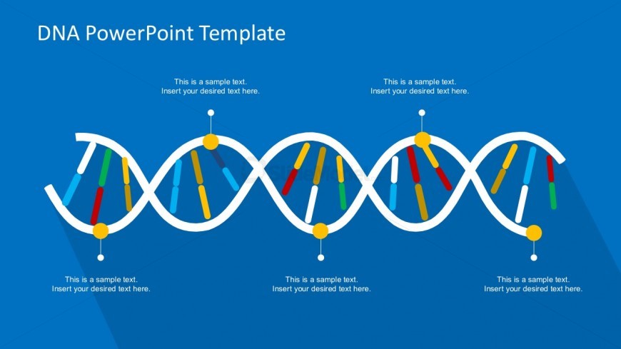 DNA Strands Concept Blue PowerPoint Template