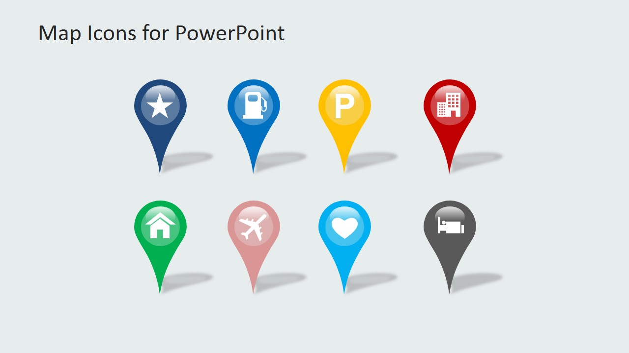 PowerPoint Clipart Icons for GPS Markers