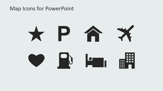 Flat PowerPoint Icons For City Maps Theme