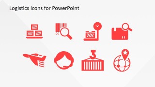 PowerPoint Slide with Logistics Icons
