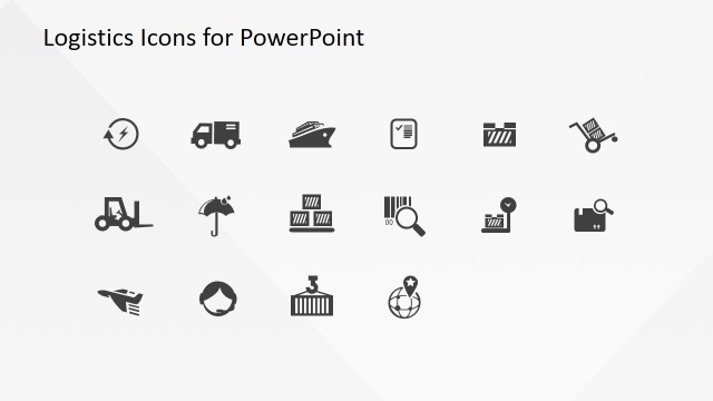 Flat Design Logistics Icons for PowerPoint