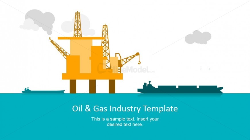 PowerPoint Slide with Oil Drilling Platform