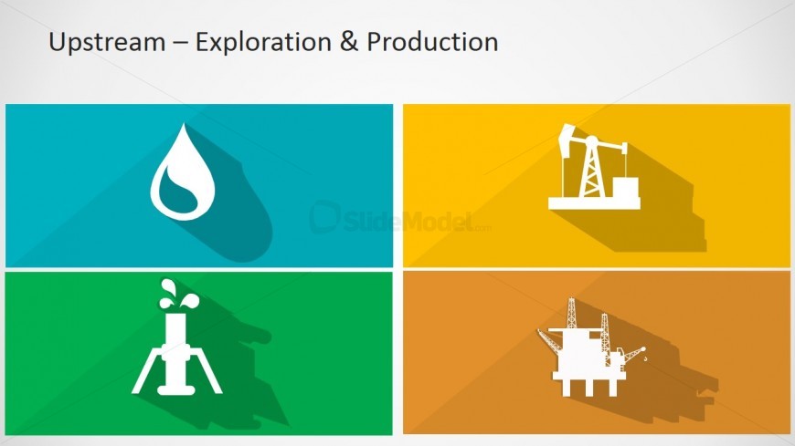 PowerPoint Icons Longshadow of Upstream Oil and Gas Sector