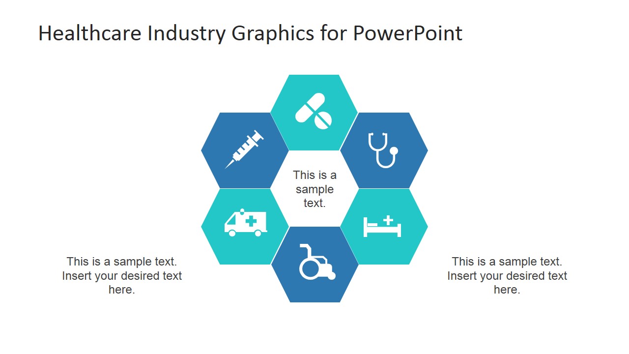 PowerPoint Health Care Icons in Hexagonal Background