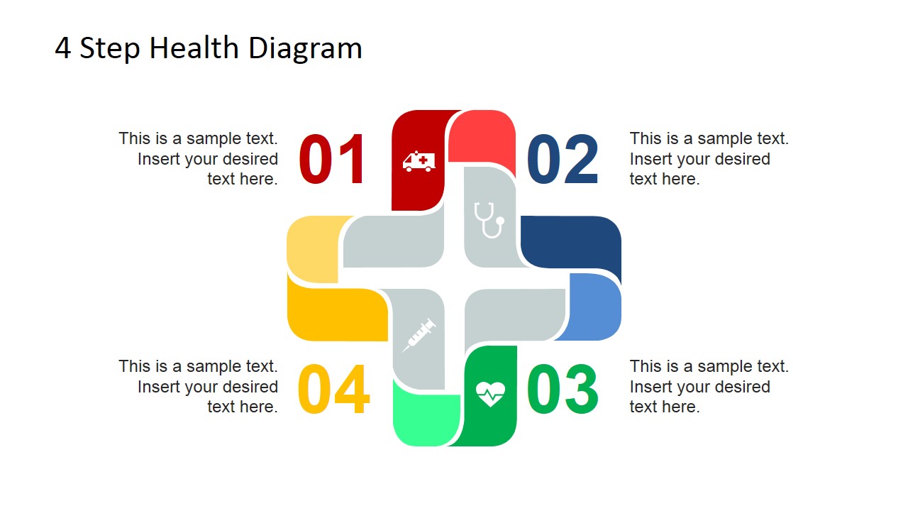 4 Step Cross Healthcare Diagram for PowerPoint - SlideModel