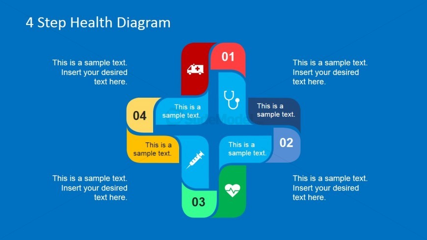 Colorful Healthcare 4 Steps Diagram