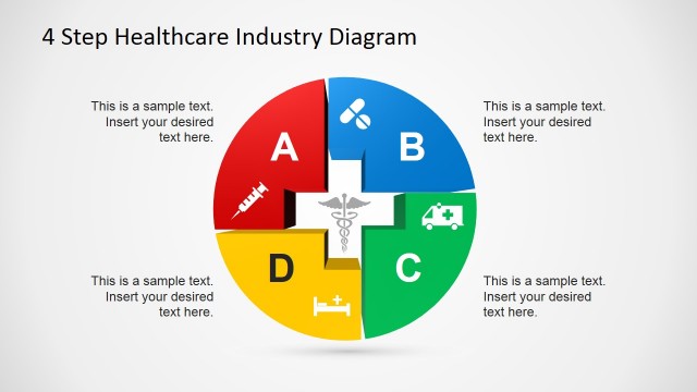 4 Step Healthcare Diagram Template for PowerPoint