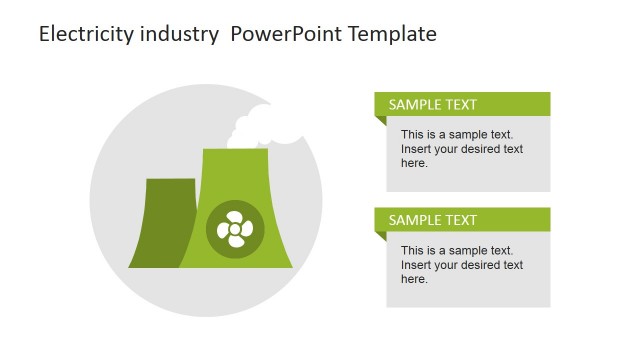 Green Nuclear Reactor Icon for PowerPoint